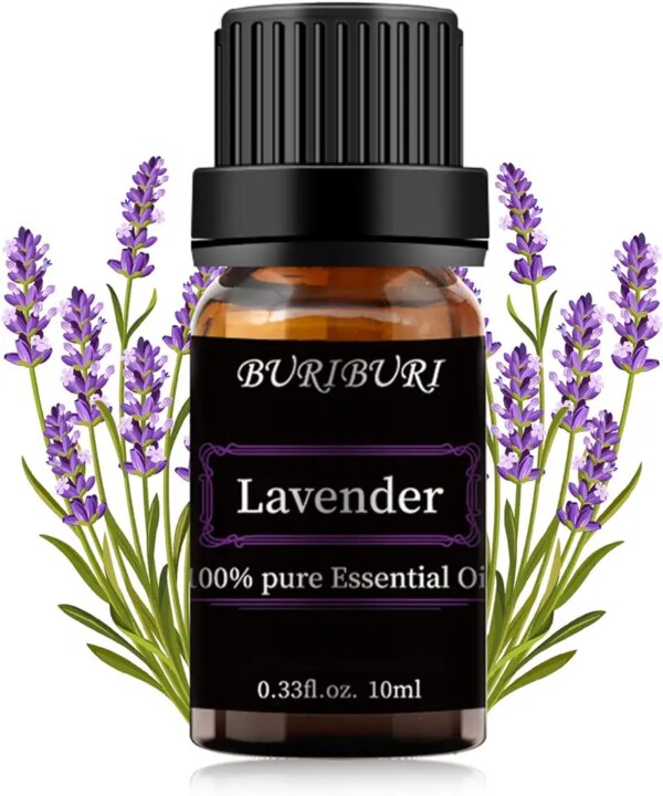 زيوت اللافندر العطرية للعلاج العطري 10 مل، زيت عطري عضوي نقي 100% وغير مكرر للموزع ومرطب الهواء والعناية المنزلية وصنع الشموع وصناعة الصابون بنفسك (زجاجة بنية)..