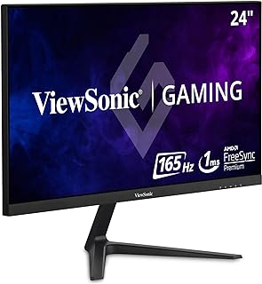 شاشة الالعاب فيوسونيك VX2418-P-MHD بمقاس 24 انش بدون اطارFHD ، 1080p,165Hz وسرعة استجابة 1 مللي ثانية، شاشة عرض للالعاب بمنفذ عرض وHDMI مع المزامنة التكيفية لحماية العينين، أسود، LCD