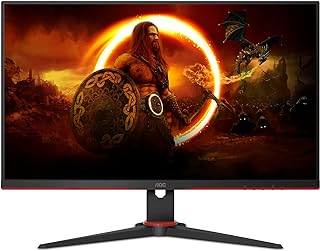 AOC شاشة العاب فيبر 27G2SE 27 انش، FHD 1920×1080، 165Hz 1 مللي ثانية، 2 منفذ HDMI، مكبرات صوت مدمجة، حامل ارتفاع قابل للتعديل، تجربة لعب خالية من الدموع، اسود، LCD