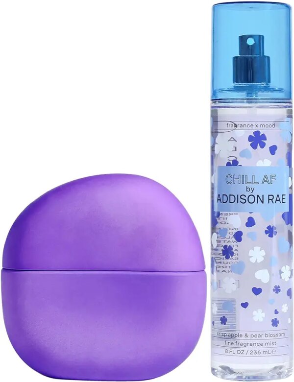 مجموعة هدايا عطر تشيل ايه اف من اديسون راي – عطر لتعزيز الحالة المزاجية للنساء – روائح زهر البابونج والكمثرى – او دي بارفان وبخاخ للجسم – قطعتين