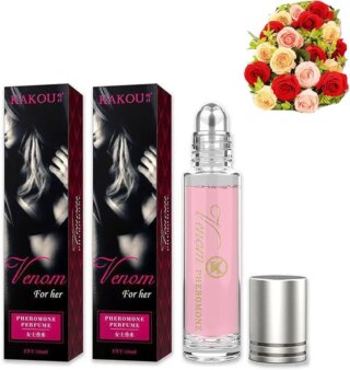 صندوق عطر روز فيرمون من قطعتين، صندوق عطر روز كون فيروموناس بارا هومبر، صندوق فيرومون الورد، زيت عطري دوار للرجال والنساء (للنساء)