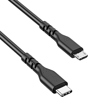 كيبل واحد USB C الى مايكرو USB من فاسجير، USB 2.0 C الى مايكرو USB يدعم مزامنة البيانات والشحن متوافق مع ماك بوك برو/اير|باور بانك|وحدة التحكم بالعاب الفيديو اكس بوكس/PS4|جوال اندرويد، 3 قدم/1 متر