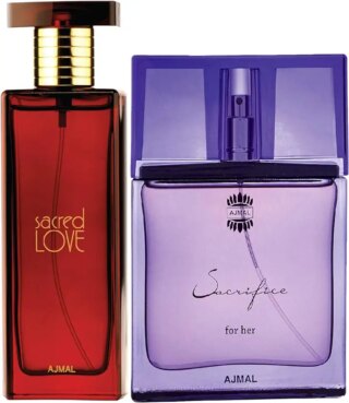 اجمل عطر سكرد لوف او دي بارفان فلورال مسك 50 مل للنساء وساكريفايس فور هير او دي بارفان برائحة الزهور والمسك 50 مل مجانا