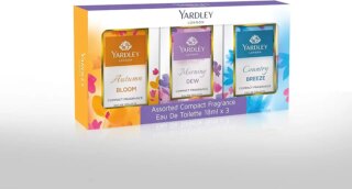 مجموعة عطر كومباكت بحجم الجيب، حزمة اون ذا غو، (كنتري بريز، اوتام بلوم، مورننج دو)، 3×18 مل، من ياردلي لندن