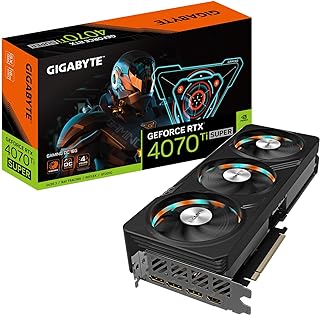 بطاقة رسومات جيفورس RTX 4070 Ti سوبر جيمنج 16G بخاصية كسر سرعة المعالج مع 3 مراوح تبريد ويند فورس وذاكرة GDDR6X بسعة 16 جيجابايت 256 بت من جيجابايت، بطاقة فيديو موديل GV-N407TSGAMING OC-16GD