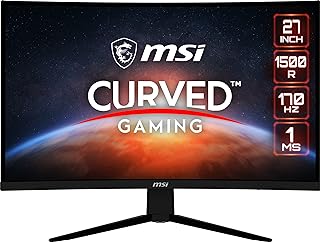 MSI شاشة العاب G273CQ مقاس 27 انش، 2560 × 1440 (QHD)، في ايه، 170 هرتز، فري سينك بريميوم، خاصية HDR جاهزة، HDMI، منفذ عرض، امالة، اسود، من ام اس اي