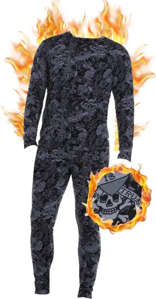 ED HARDY 2Pc Base Layer Set with Fleece Lining