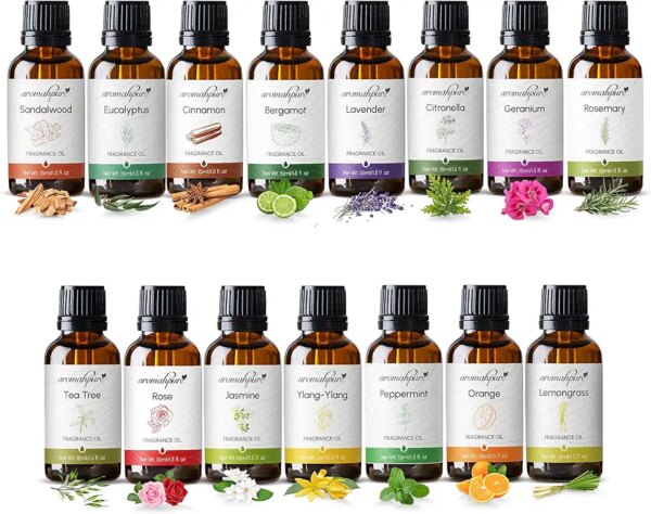 زيت عطري من اروما بيور – سلسلة فيوجن | 225 مل | مجموعة من 15 | زيت عطري للعطور المنزلية | افضل للعلاج العطري | يستخدم في الموزعات والشموع ومعطرات الجو والصابون