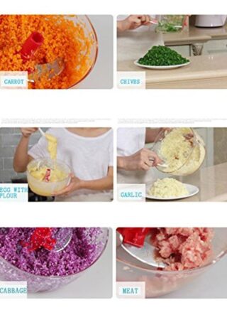 هوم ماستر قطاعة خضار يدوية شفاف/ أحمر/ أسود